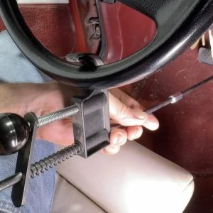 Lisle Pedal Depressor, Fixed, Screw Adjustment, Brace Against Steering Wheel, Steel, 40 Inch Length, With Nylon Hook, With Rubber Rod End Tip – 49010