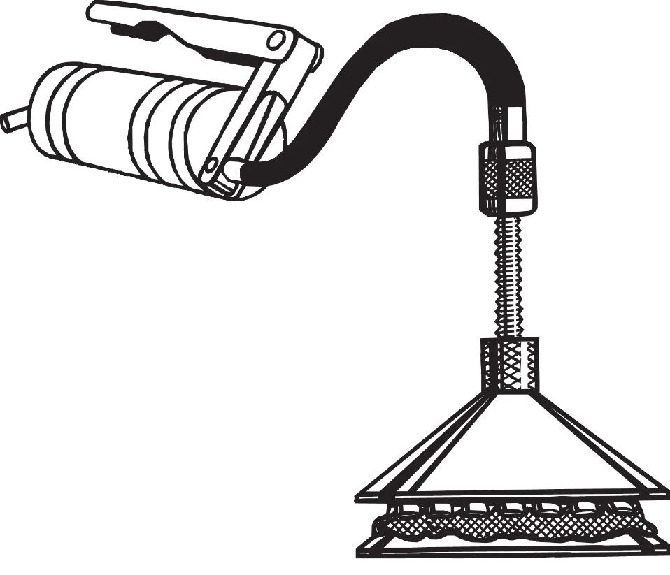 Lisle Bearing Packer, Use to Force Out Old Grease and Evenly Inject Fresh Grease, 4-1/2 Inch Cone Diameter – 65250