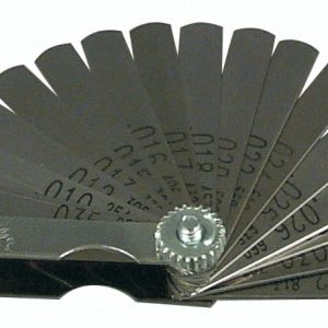 Lisle Feeler Gauge, 16 Blades from 0.010 Inch to 0.035 Inch, 1-3/4 Inch Length X 1/4 Inch Width, Steel – 68000