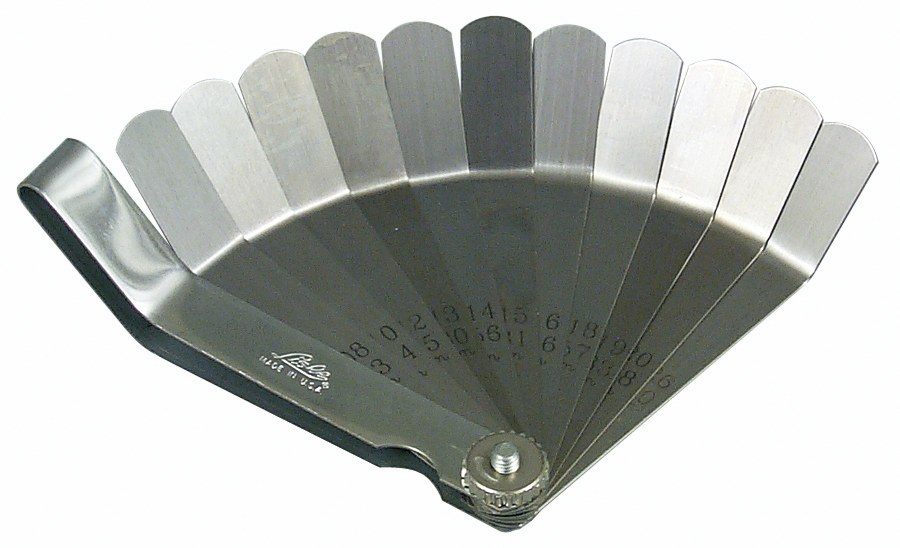 Lisle Feeler Gauge, 11 Offset Blades from 0.008 Inch to 0.026 Inch, 4 Inch Length X 1/2 Inch Width, Steel – 68050