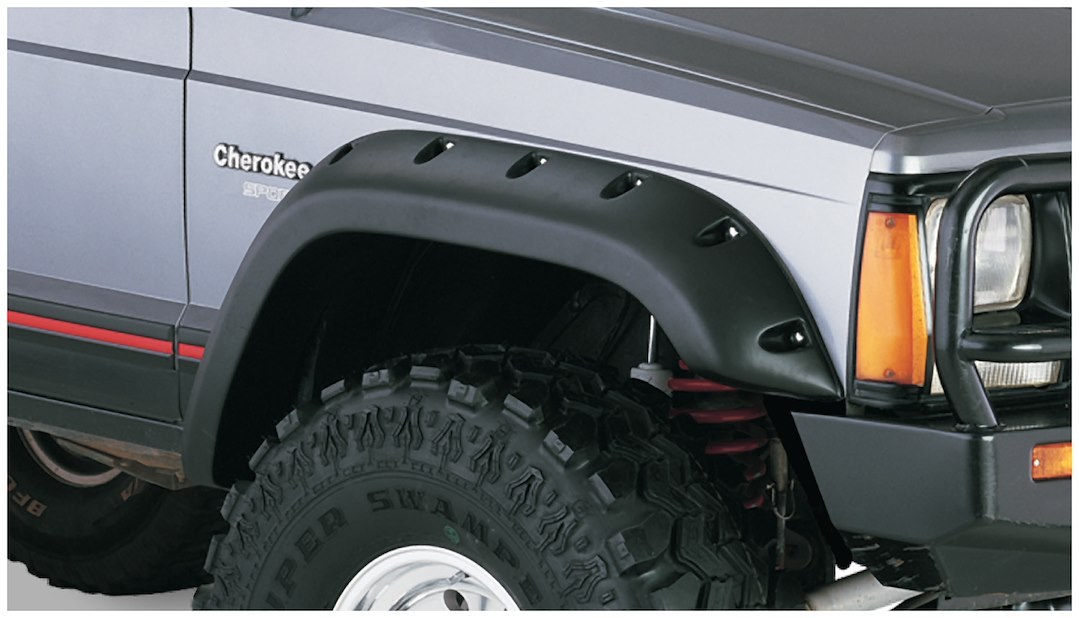 Bushwacker Fender Flare, Cut-Out ™, 5 Inch Tire Coverage, Matte Black, Dura-Flex ® 2000 Tpo Textured Plastic, 4-1/4 Inch Flare Height – 10035-07