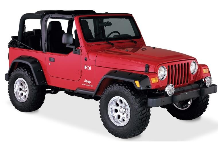 Bushwacker Fender Flare, Pocket Style®, 6 Inch Tire Coverage, Matte Black, Dura-Flex ® 2000 Tpo Textured Plastic, Set of 4 – 10908-07