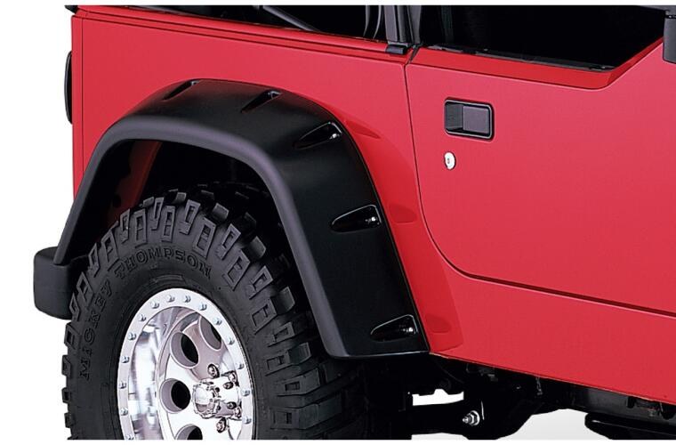 Bushwacker Fender Flare, Pocket Style®, 6 Inch Tire Coverage, Matte Black, Dura-Flex ® 2000 Tpo Textured Plastic, Set of 4 – 10908-07