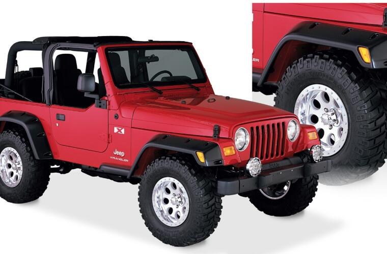 Bushwacker Fender Flare, Pocket Style®, 6 Inch Tire Coverage, Matte Black, Dura-Flex ® 2000 Tpo Textured Plastic, Set of 4 – 10908-07