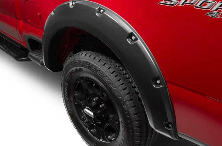 Bushwacker Fender Flare, Pocket Style®, Pocket Style/ Exposed Fasteners, 3 Inch Tire Coverage, Matte Black, Dura-Flex® 2000 ABS – 20146-02