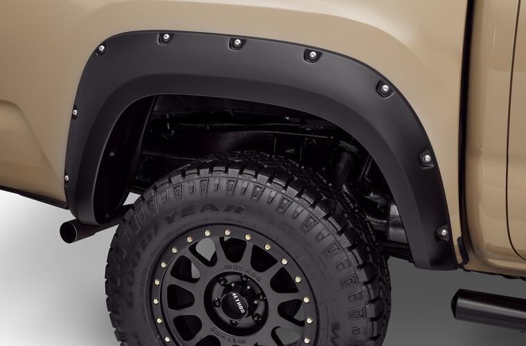Bushwacker Fender Flare, Pocket Style®, Pocket Style/ Exposed Fasteners, 2-1/2 Inch Tire Coverage, Black, ABS Smooth Thermoplastic – 30053-02