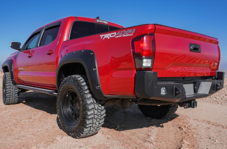 Bushwacker Fender Flare, Pocket Style®, Pocket Style/ Exposed Fasteners, 2-1/2 Inch Tire Coverage, Black, ABS Smooth Thermoplastic – 30053-02