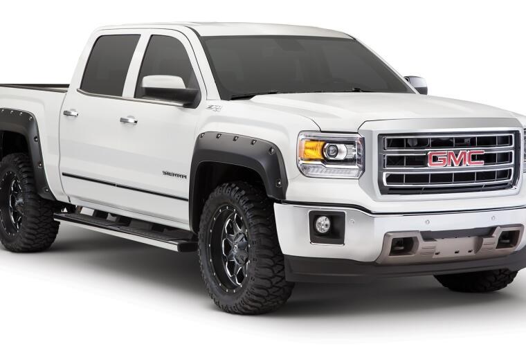 Bushwacker Fender Flare, Pocket Style®, 1-3/4 Inch Front/ 2 Inch Rear Tire Coverage, Matte Black, Dura-Flex ® 2000 Tpo Smooth Plastic – 40974-02
