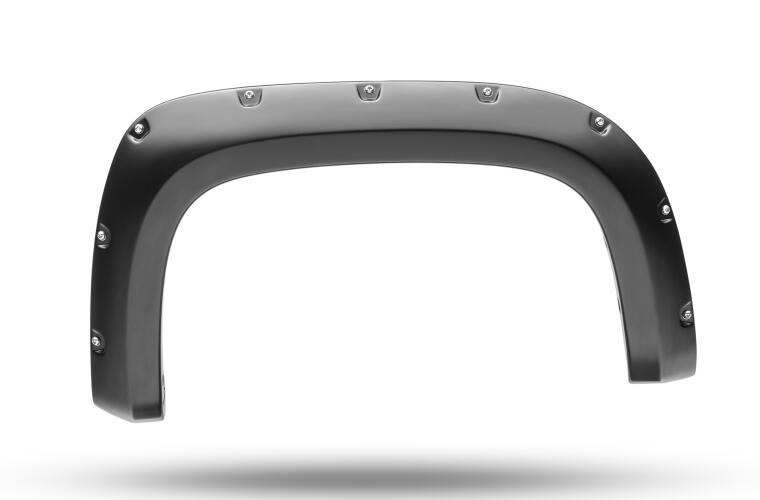 Bushwacker Fender Flare, Pocket Style ®, Pocket Style/ Exposed Fasteners, Front 1-1/2 Inch/ Rear 1-1/2 Inch Tire Coverage, Matte Black – 40991-02