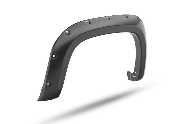 Bushwacker Fender Flare, Pocket Style ®, Pocket Style/ Exposed Fasteners, Front 1-1/2 Inch/ Rear 1-1/2 Inch Tire Coverage, Matte Black – 40991-02
