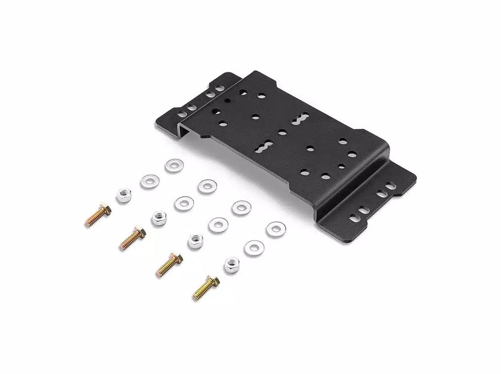 Bushwacker Molle Cargo Panel Clamp Mounting Plate, Use to Attach Large Pioneering Tools to Molle Cargo Panel, Black, Powder Coated, Steel – 9000102