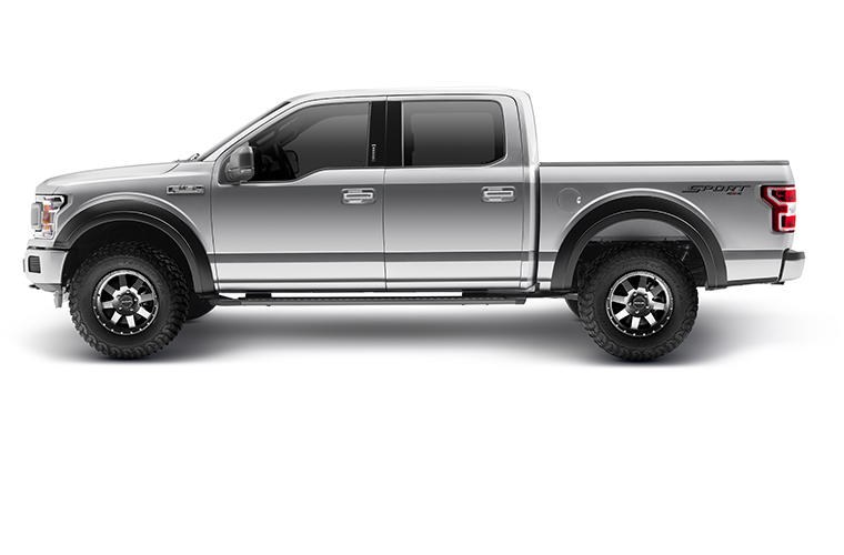 Bushwacker Fender Flare, Extend-A-Fender ®, 2-1/2 Inch Front and Rear Tire Coverage, Matte Black, Dura-Flex ® 2000 ABS Smooth Plastic – 30926-02