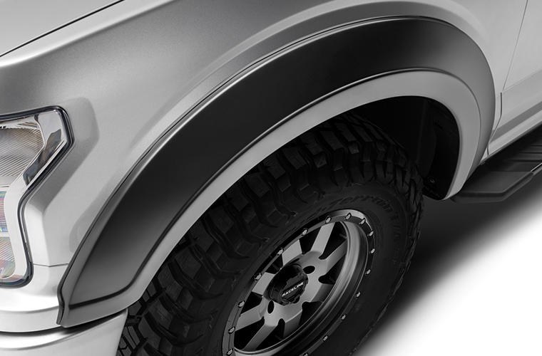 Bushwacker Fender Flare, Extend-A-Fender ®, 2-1/2 Inch Front and Rear Tire Coverage, Matte Black, Dura-Flex ® 2000 ABS Smooth Plastic – 30926-02