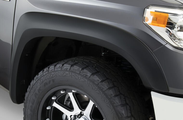 Bushwacker Fender Flare, Extend-A-Fender ®, 2-1/2 Inch Front and Rear Tire Coverage, Matte Black, Dura-Flex ® 2000 ABS Smooth Plastic – 30926-02