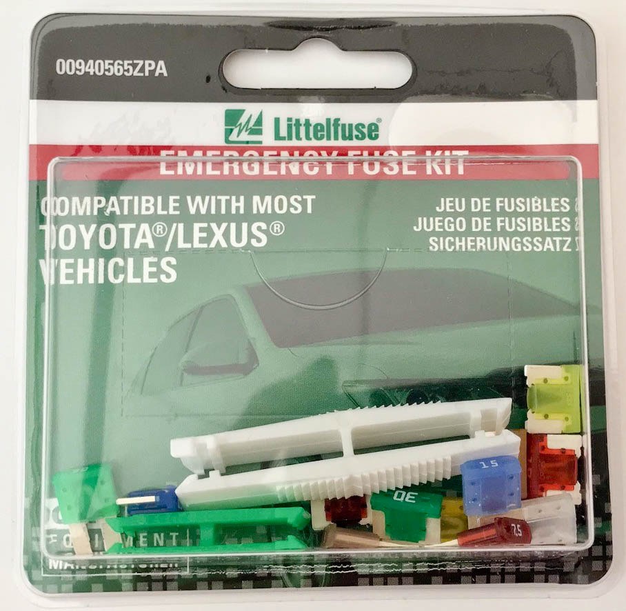 Littelfuse Fuse Assortment, Emergency Fuse Kit for Use with Most Lexus and Toyota, Contains 1 Each of the Following Fuses, MICRO2 5 Amp – 00940565ZPA