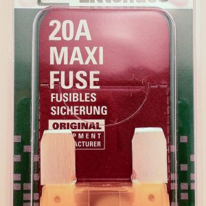 Littelfuse Fuse, Maxi, Yellow Blade, 20 Amp, Slow Blow, Pack of 5, Carded – MAX20BP