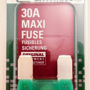 Littelfuse Fuse, Maxi, Green Blade, 30 Amp, Slow Blow, Pack of 5, Carded – MAX30BP