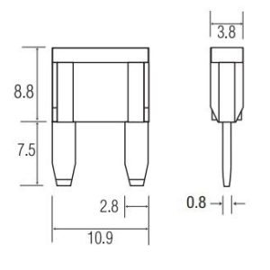 Littelfuse Fuse, Mini, Clear Blade, 25 Amp, Pack of 5, Carded – MIN25BP