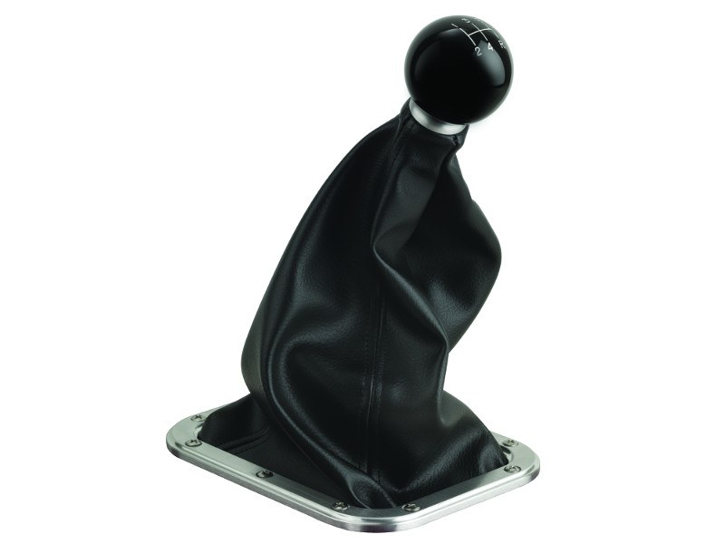 Lokar Shifter Boot, Lokar Auto Trans Shifters, With 6-3/4 Inch X 5-1/4 Inch Rectangular Stainless Steel Boot Ring, Black, Naugahyde – 70-FMB