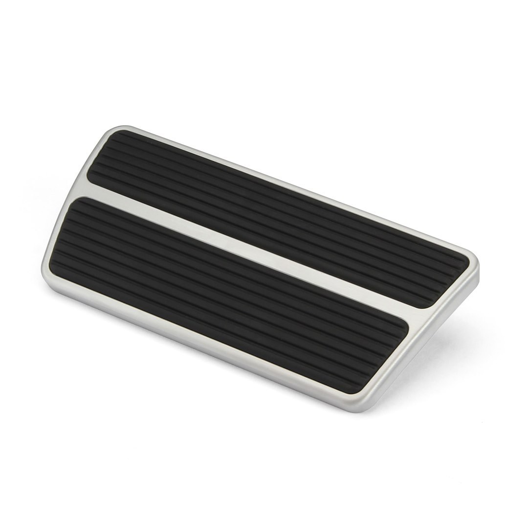 Lokar Brake Pedal Pad, Restomod Series, Automatic with Rubber Inserts, Brushed, Aluminum – BAG-019RM