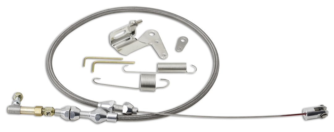 Lokar Throttle Cable, Duo-Pak, For Holly/ Edelbrock/ Afb/ Quadrajet/ IN-Line Dual Quad Carburetor, Stainless Steel, 24 Inch – DP-1000HT
