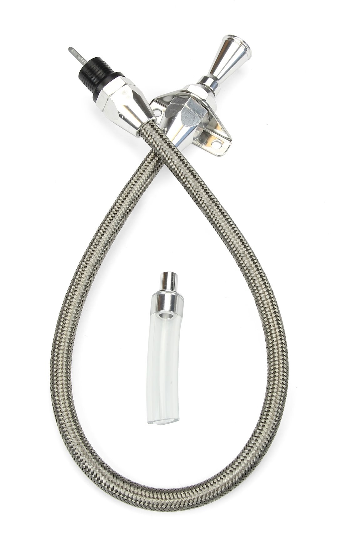 Lokar Auto Trans Dipstick, Hi-Tech, For Powerglide Transmission/ Push IN Style, Firewall Mount, 24 Inch, Stainless Steel, Non Locking – TD-30PGFM
