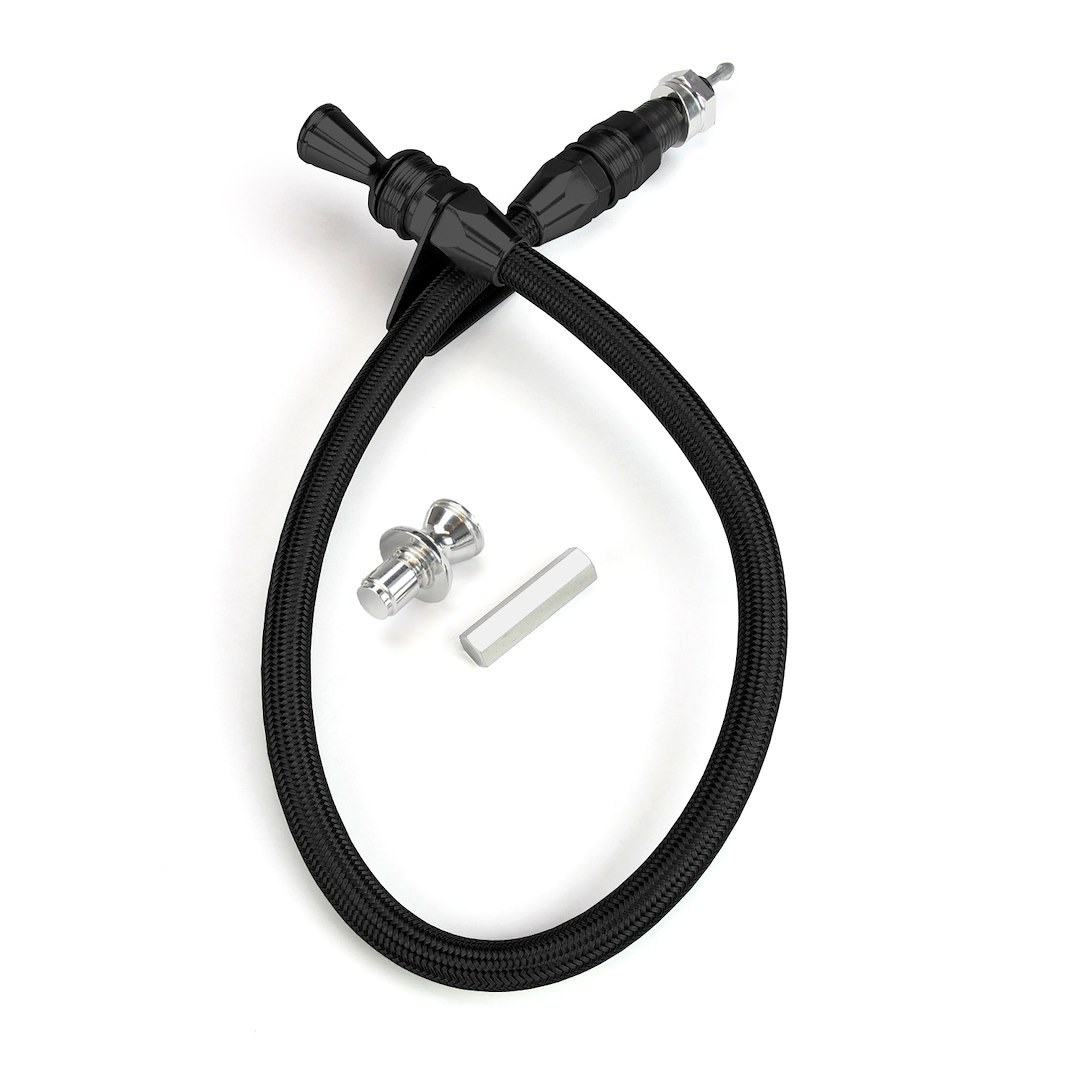 Lokar Auto Trans Dipstick, Midnight Series, For Use with Powerglide OEM/ Aftermarket Transmission, Firewall Mount, Black Stainless Steel – X1210147