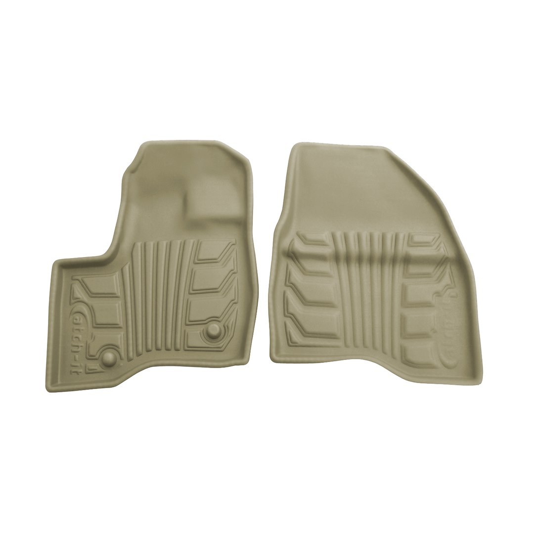 Lund International Floor Liner, Catch-It, Tan, Molded Fit, Raised Blocks with Drip Channels, Vinyl, 2 Piece – 283136-T