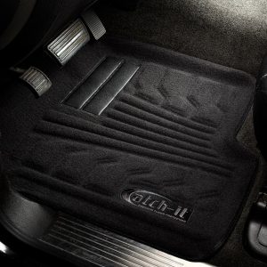 Lund International Floor Liner, Catch-It, Black, Molded Fit, Raised Blocks with Drip Channels, Nylon, 2 Piece – 583123-B