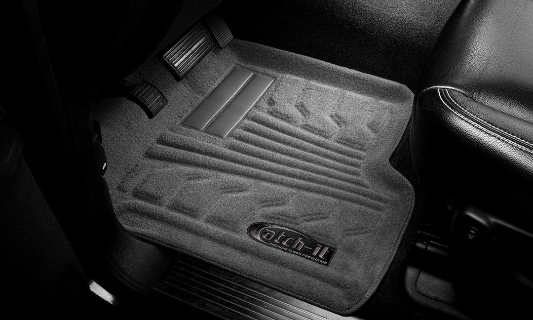 Lund International Floor Liner, Catch-It, Gray, Molded Fit, Raised Blocks with Drip Channels, Nylon, 2 Piece – 583136-G