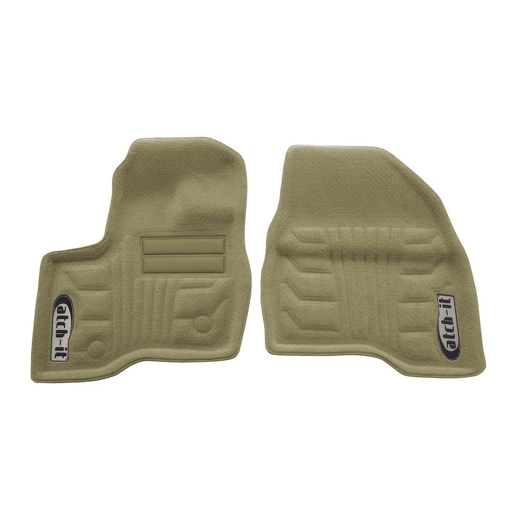 Lund International Floor Liner, Catch-It, Tan, Molded Fit, Raised Blocks with Drip Channels, Nylon, 2 Piece – 583136-T