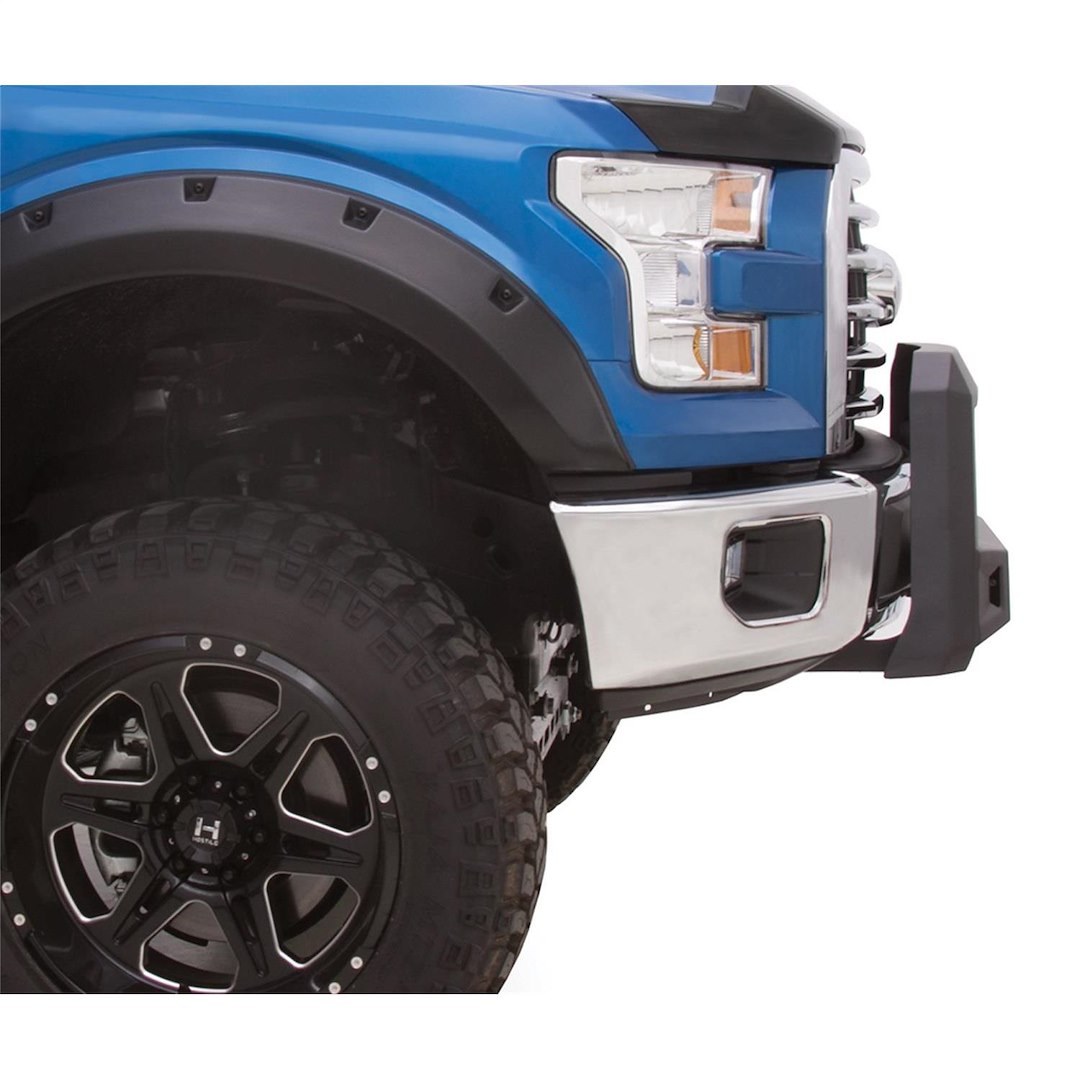 Lund International Bull Bar, Revolution ™, Textured Powder Coated, Black Matte, Steel, Chiseled Design, With LED Light Bar, Tow Hook Mount – 86521207