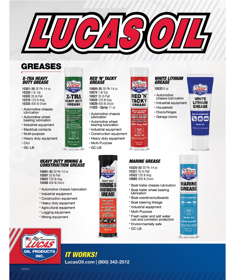Lucas Oil Multi Purpose Grease, Red N Tacky, Lithium Complex Grease, Single, 14 Ounce Cartridge – 10005-30