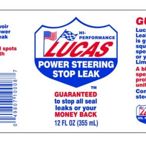 Lucas Oil Power Steering Sealer, Use to Stop Seal Leaks, 12 Ounce Bottle, Single – 10008
