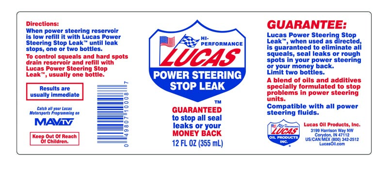 Lucas Oil Power Steering Sealer, Use to Stop Seal Leaks, 12 Ounce Bottle, Single – 10008