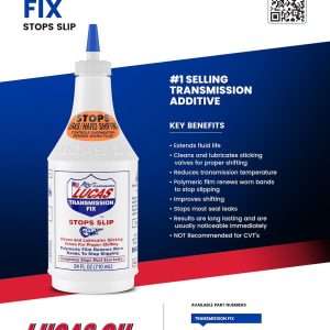 Lucas Oil Auto Trans Stop Leak, Transmission Fix ™, Use to Eliminate Seal Leaks, 24 Ounce Bottle, Single – 10009
