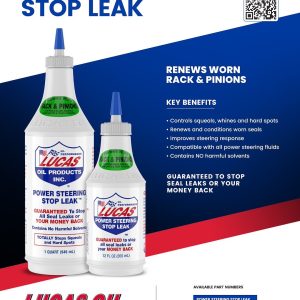 Lucas Oil Power Steering Fluid, Single, 1 Quart Bottle – 10011