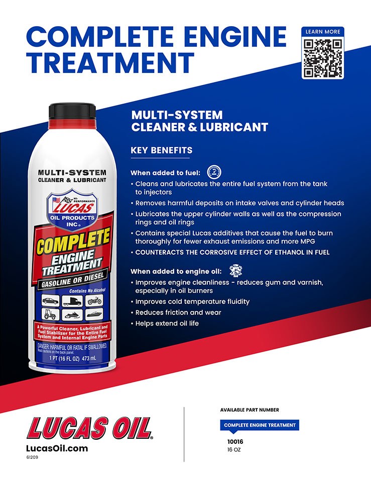Lucas Oil Fuel System Cleaner, Use to Clean/ Lubricates and Fuel Stabilizer for Entire Fuel System and Integral Engine Parts, 16 Ounce Can – 10016