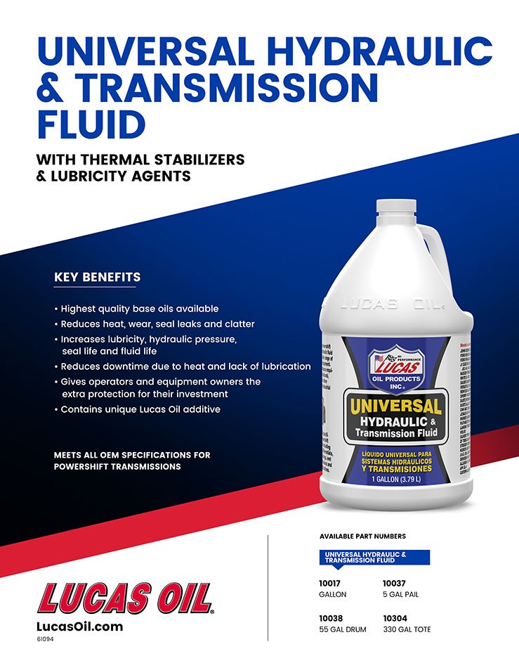 Lucas Oil Hydraulic Fluid, Use for Hydrostatic Transmissions, 1 Gallon Jug, Single – 10017