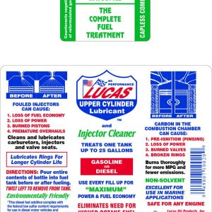 Lucas Oil Fuel Additive, For Diesel or Gas, Increase Fuel Economy/ Cleans and Lubricates Entire Fuel System, Treats Up to 25 Gallons of Fuel – 10020