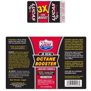 Lucas Oil Octane Booster, Use to Reduce Knocks and Pings/ Cleans Fuel Injectors/ Safe for Turbos/ Oxygen Sensors/ Catalytic Converters – 10026