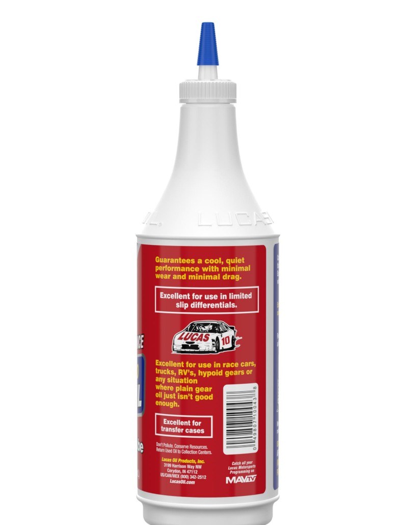 Lucas Oil Gear Oil, Single, 1 Quart Bottle, 80W-90 – 10043