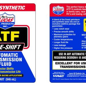 Lucas Oil Auto Trans Fluid, Semi Synthetic, 1 Quart Bottle, Single – 10052