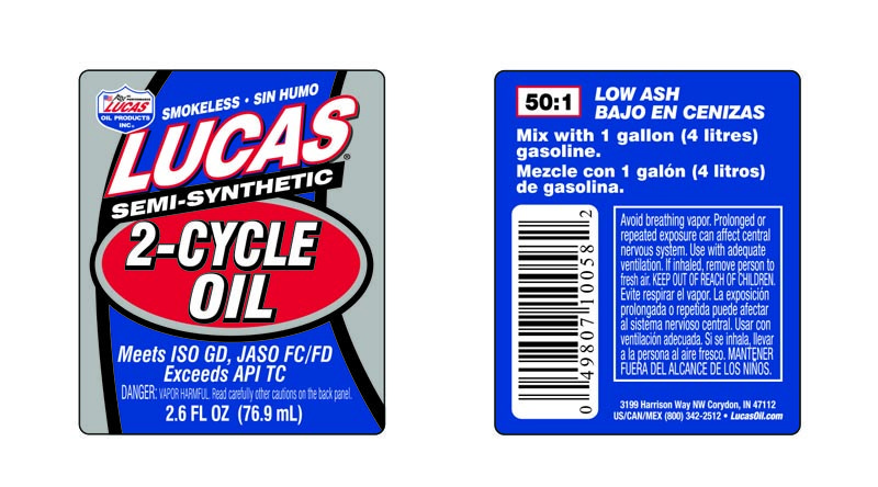Lucas Oil Oil, SAE 20, Semi-Synthetic, 2.6 Ounce Bottle, Single – 10058