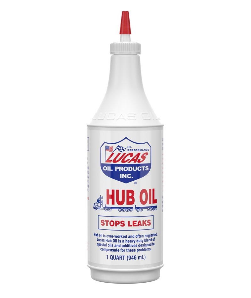 Lucas Oil Hub Oil, Used to Lubricate Hubs and Stop Hub Seal Leaks on Heavy Duty Trucks, 1 Quart Bottle, Single – 10088