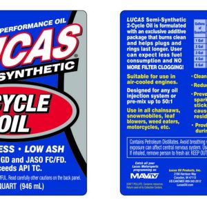 Lucas Oil Oil, SAE 20, Semi-Synthetic, 1 Quart Bottle, Single – 10110