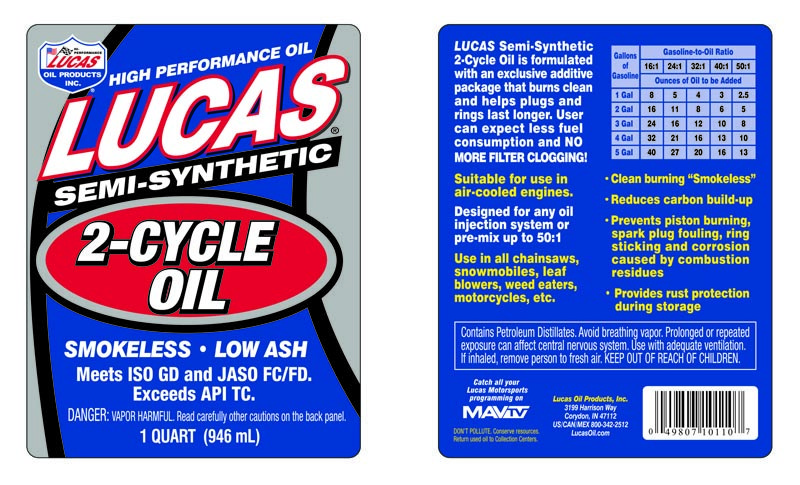 Lucas Oil Oil, SAE 20, Semi-Synthetic, 1 Quart Bottle, Single – 10110