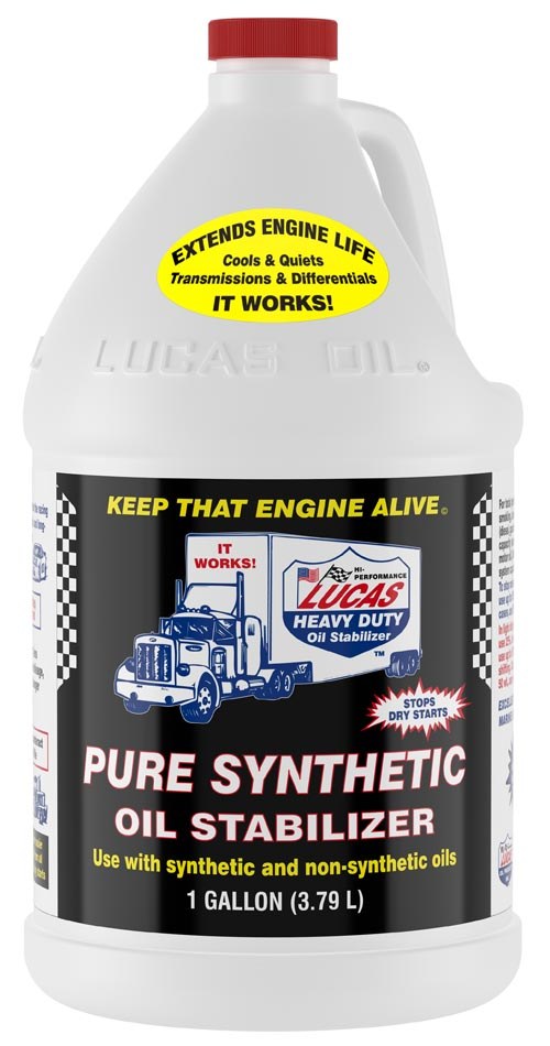 Lucas Oil Oil Additive, Use with Synthetic Oil, Greatly Reduces Friction/ Improving Vehicle Performance and Fuel Economy, 1 Gallon Jug, Single – 10131