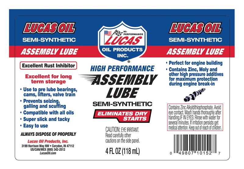 Lucas Oil Assembly Lube, 4 Ounce Bottle, Dissolves IN Oil – 10152