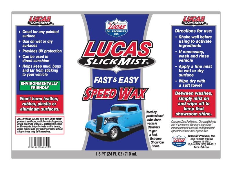 Lucas Oil Car Wax, Slick Mist ®, Liquid, 24 Ounce Spray Bottle, Single – 10160
